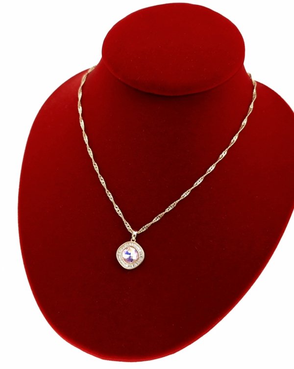 1163b Złoty łańcuszek naszyjnik 47+5 stal chirurgiczna 316L