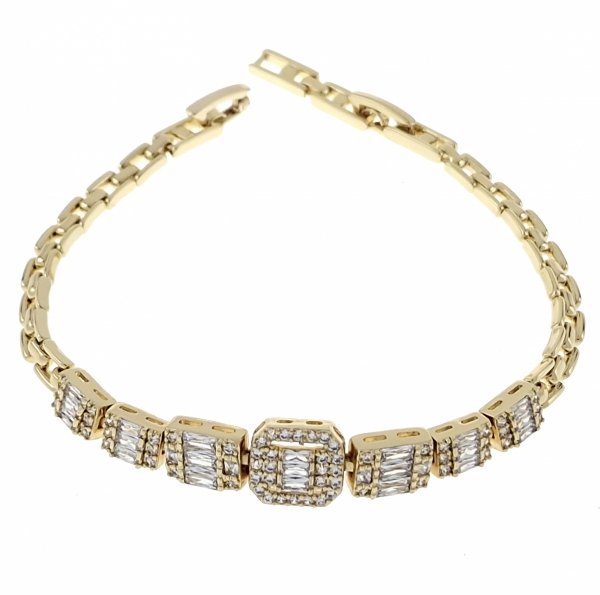 1996 Bransoletka elegancka złota 17+2,5cm pozłacana 14k Xuping cyrkonie