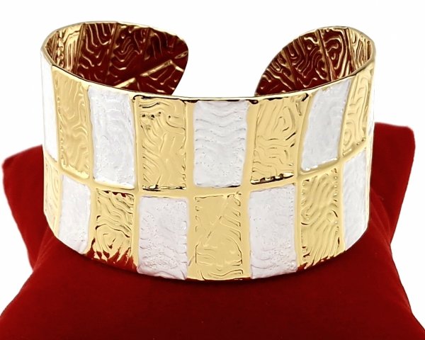 x04 Bransoletka złota 6cm stal chirurgiczna bangla 316L