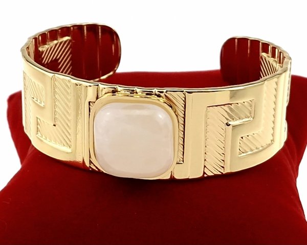 op103 Bransoletka złota 6cm stal chirurgiczna bangla 316L