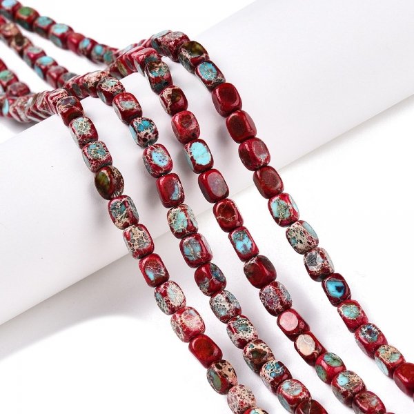 665 Jaspis cesarski kamień naturalny 5~6mm pasmo 40cm