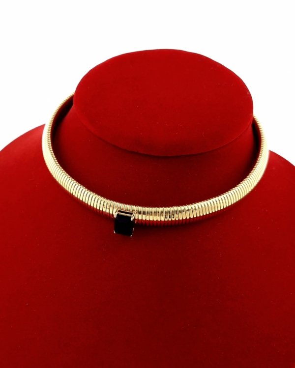 2856 Złoty łańcuszek naszyjnik 33+8 stal chirurgiczna 316L Viki lady choker