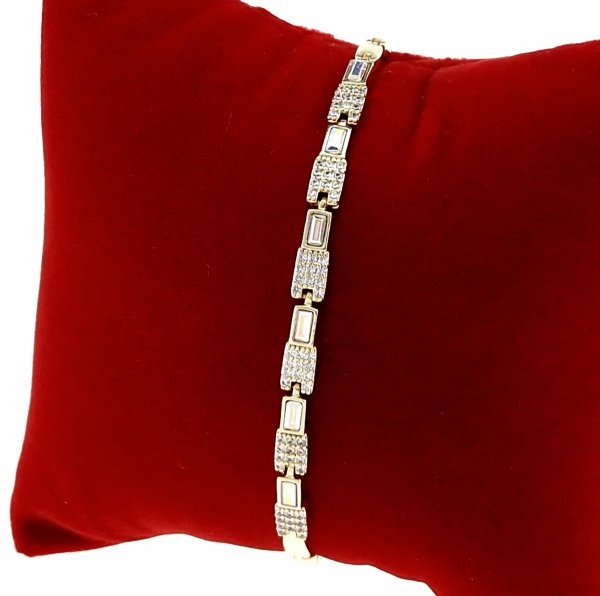 4581b Bransoletka elegancka złota 17+2cm pozłacana 14k Xuping Austrian Crystal