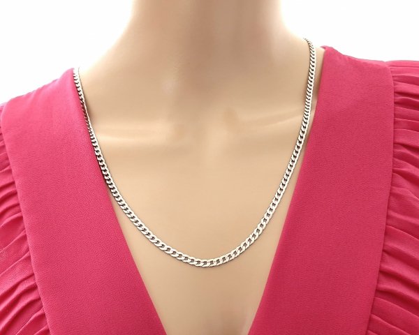 785b Srebrny łańcuszek 60cm 5mm pozłacany białym złotem Xuping