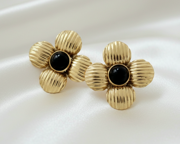 2483 Kolczyki złote stal chirurgiczna 316L wtyczki stal nierdzewna 