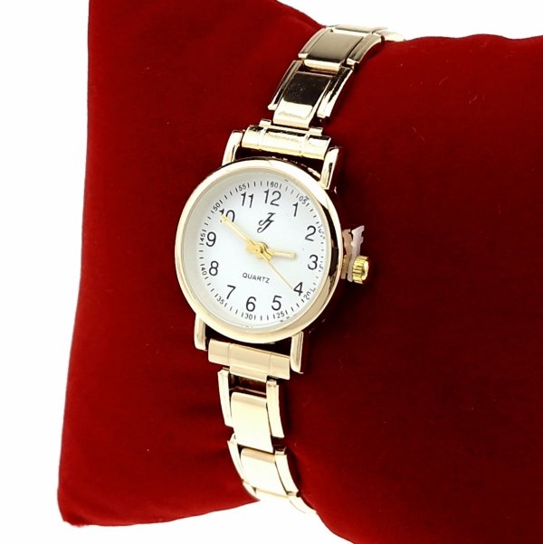 3016 Zegarek złoty na gumce modułowy stal nierdzewna rozciągliwy