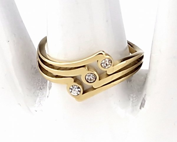 1212c Pierścionek złoty stal chirurgiczna nierdzewna 316L 