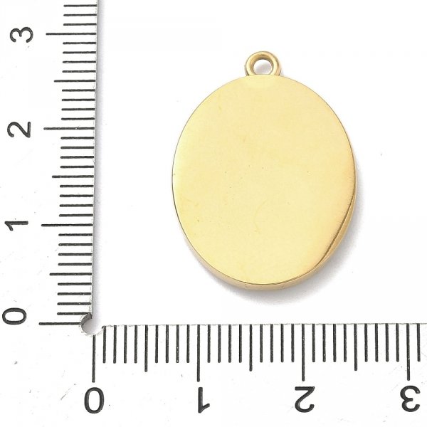1528 Złota zawieszka błyszcząca stal chirurgiczna nierdzewna medalik