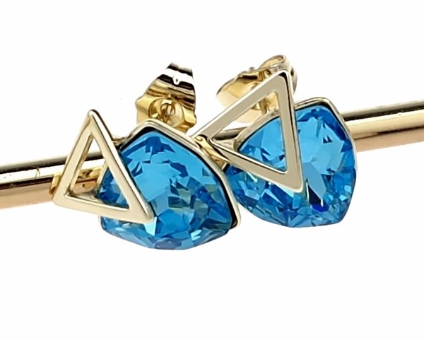 446 Kolczyki złote pozłacane wtyczki 14K Xuping Austrian Crystal