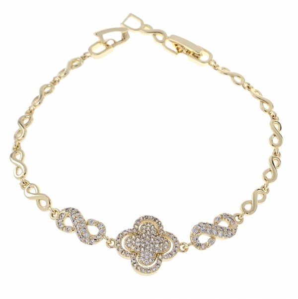4000 Bransoletka złota elegancka cyrkonie 20cm pozłacana 14k Aisadi
