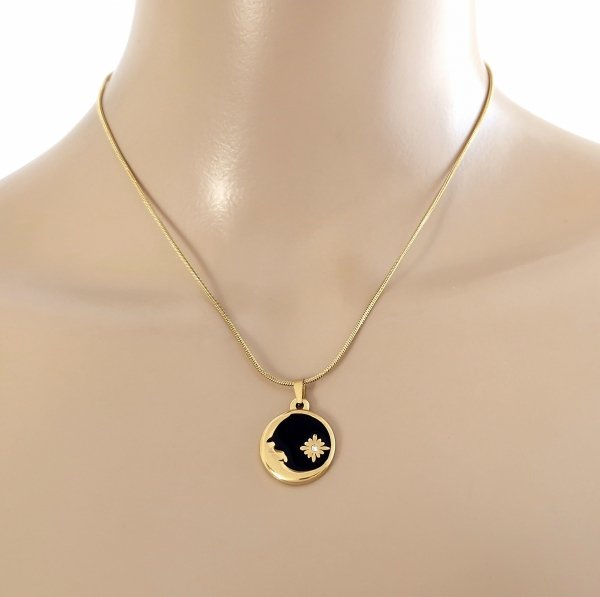 1873 Złoty łańcuszek 40+5cm naszyjnik stal chirurgiczna nierdzewna 316L 