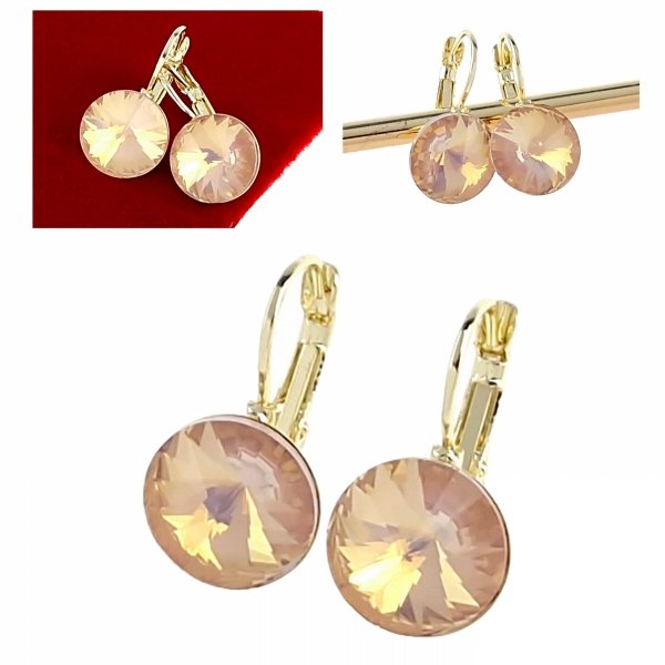 4684 Kolczyki złote Austrian Crystal cyrkonia pozłacane 14k Xuping wiszące