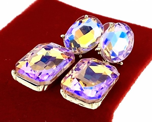 2796c Kolczyki złote pozłacane wiszące 14K cyrkonie Viki Lady błyszczące kryształki