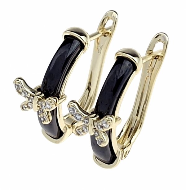 426 Kolczyki złote pozłacane 14k wiszące 