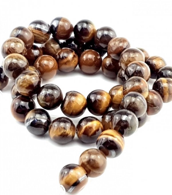 2199 Koraliki okrągłe z naturalnego tygrysiego oka klasy AB, 4~4,5 mm, otwór: 1 mm, około 88 szt./koralika, 15 cali