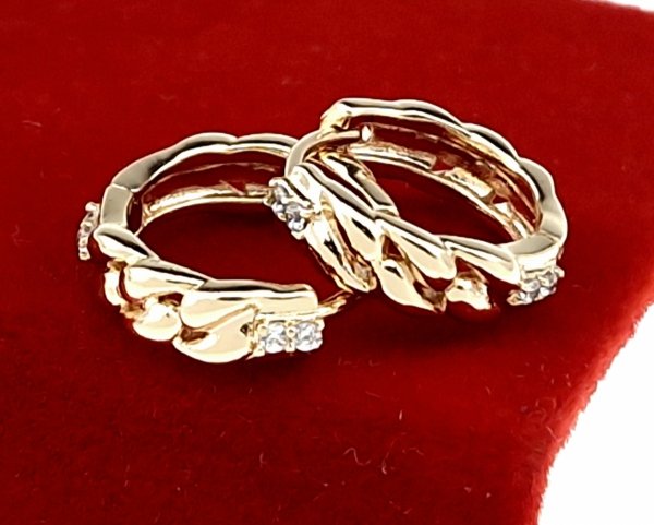 4614 Złote kolczyki pozłacane cyrkonie 18k Xuping wiszące 