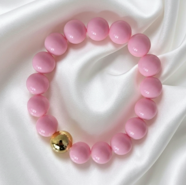 1984 Bransoletka koraliki akrylowe na gumce jubilerskiej