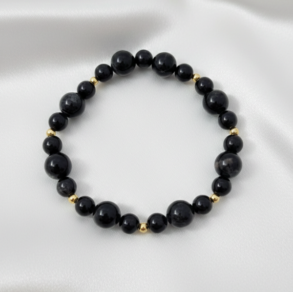 4754 Bransoletka naturalny kamień turmalin na gumce jubilerskiej