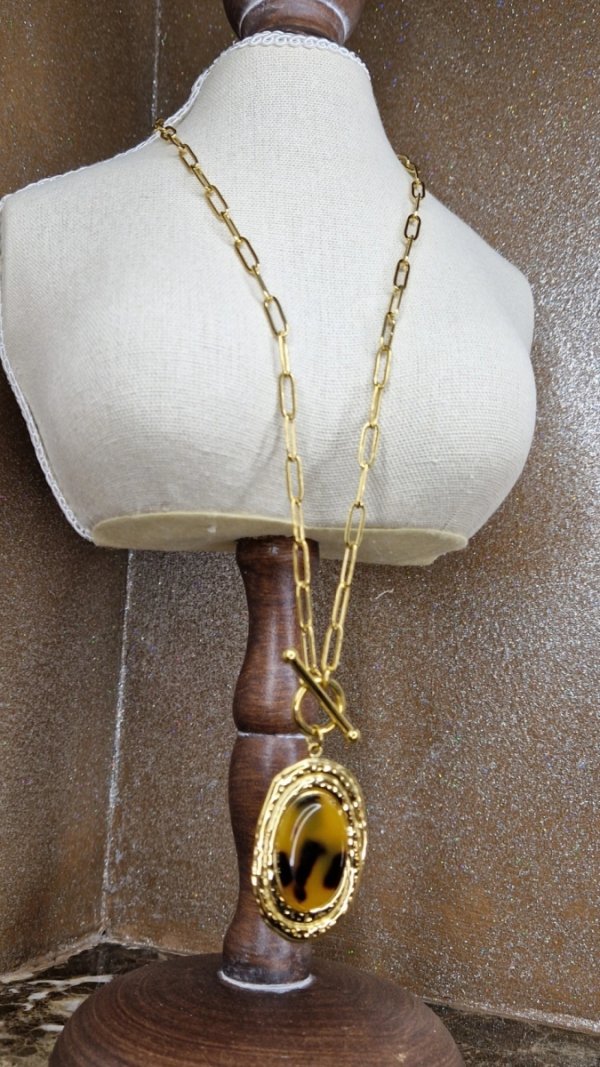 2323c Złoty łańcuszek naszyjnik 48cm stal chirurgiczna 316L