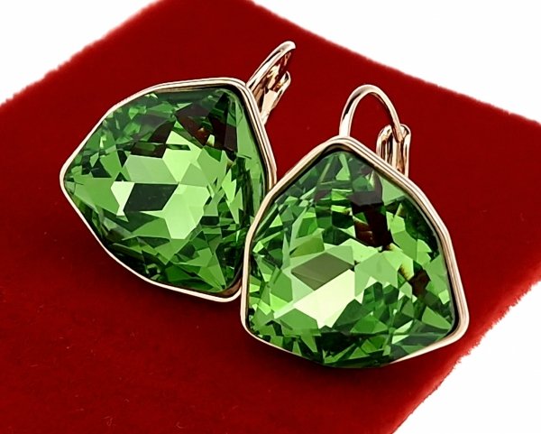 879a Kolczyki złote Austrian Crystal cyrkonia pozłacane 18k Xuping wiszące 