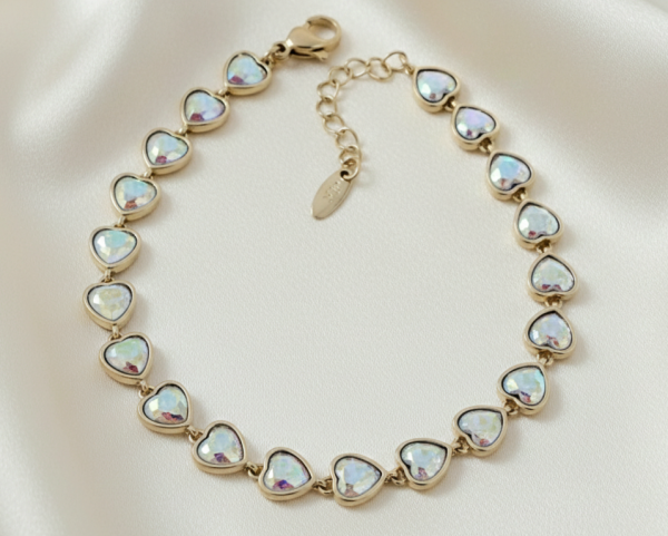 441 Bransoletka elegancka złota 17+3cm pozłacana 14k cyrkonie Austrian Crystal