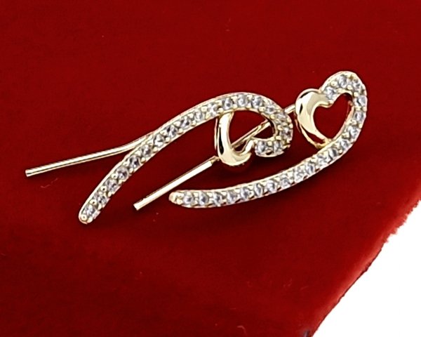 4677 Kolczyki złote pozłacane cyrkonie wiszące 14K Xuping 