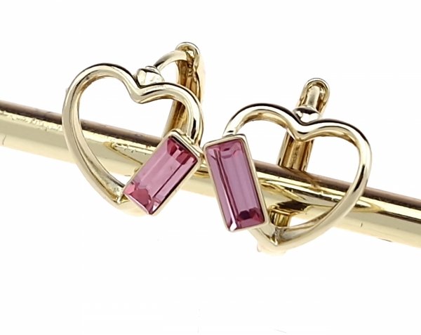 4820 Kolczyki złote pozłacane 14k wiszące Austrian Crystal