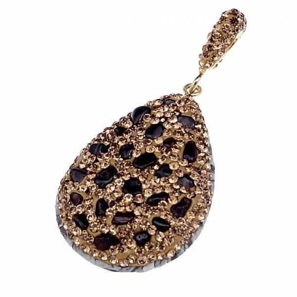 1746a Zawieszka pozłacana 14k granat kamień naturalny 1 sztuka