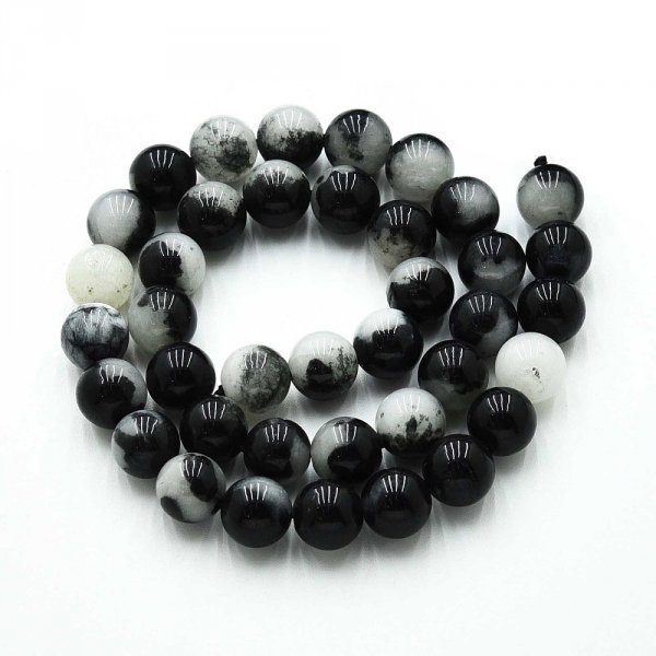 2394 Jaspis zebra kamień naturalny 10mm pasmo 38cm