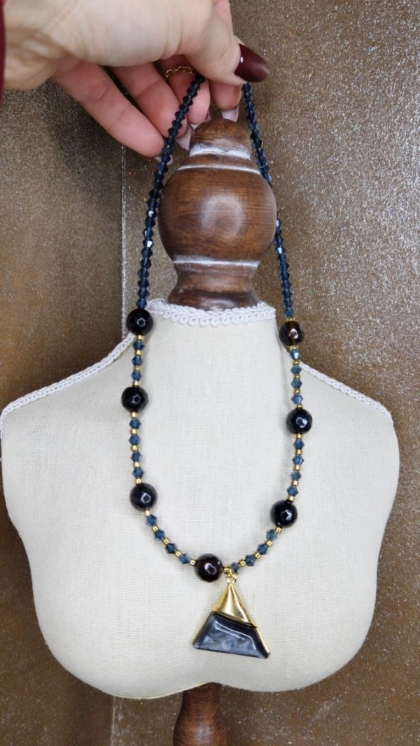 1620c Złoty łańcuszek naszyjnik 46+5 stal chirurgiczna 316L