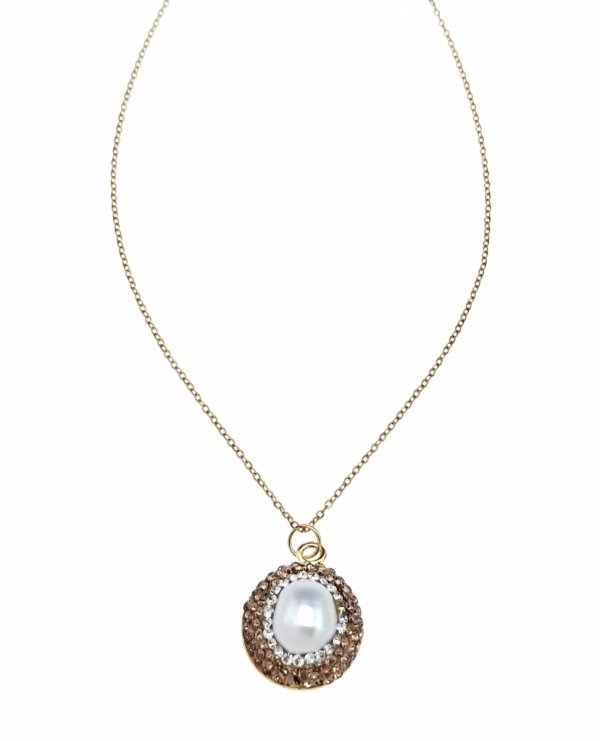 3661 Naszyjnik kamień naturalny perła 40+5cm stal chirurgiczna 316L