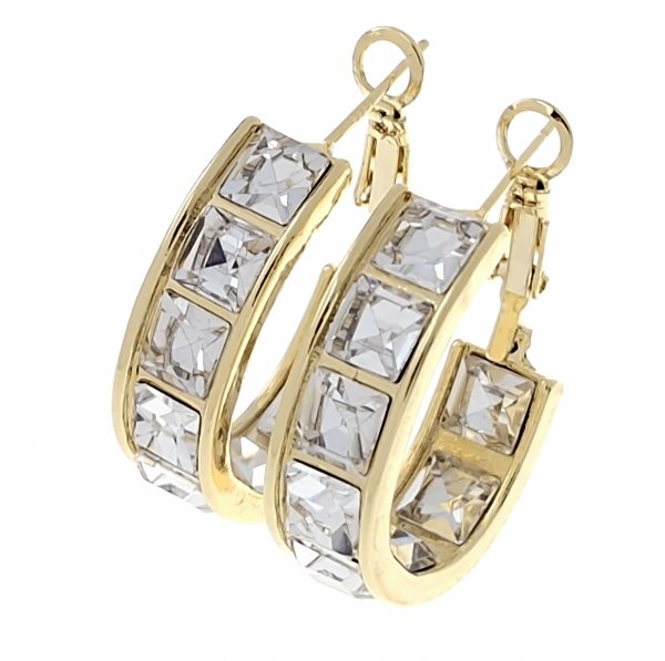 3719g Kolczyki złote pozłacane wiszące 14K cyrkonie Viki Lady koła