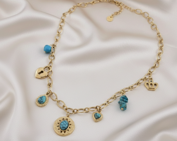 2463 Złoty łańcuszek 40+5cm naszyjnik stal chirurgiczna nierdzewna 316L