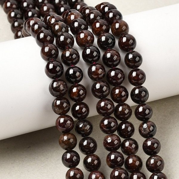 0248 Granat kamień naturalny kula 6mm sznur 39cm