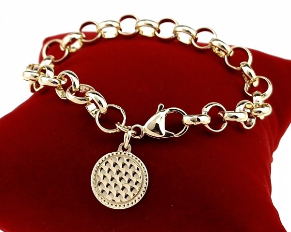 0134 Bransoletka elegancka złota 18cm pozłacana 14k 