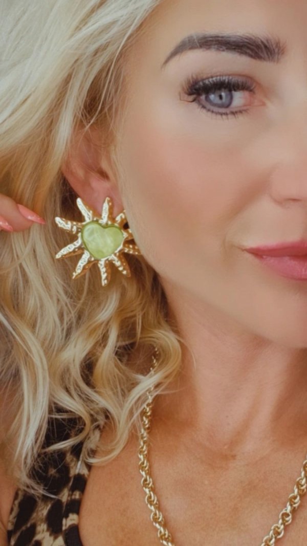 1162a Kolczyki złote stal chirurgiczna 316L nierdzewna wtyczki rozgwiazdy serce