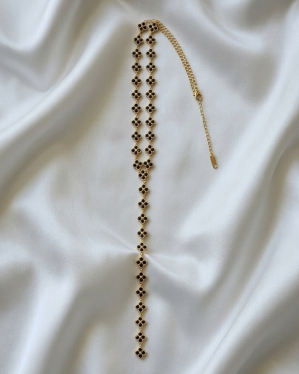 2337 Złoty łańcuszek naszyjnik 42+5cm stal chirurgiczna 316L krawatka