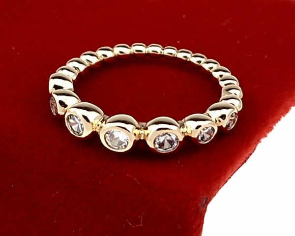 2422 Pierścionek złoty cyrkonie pozłacany 18k Xuping 