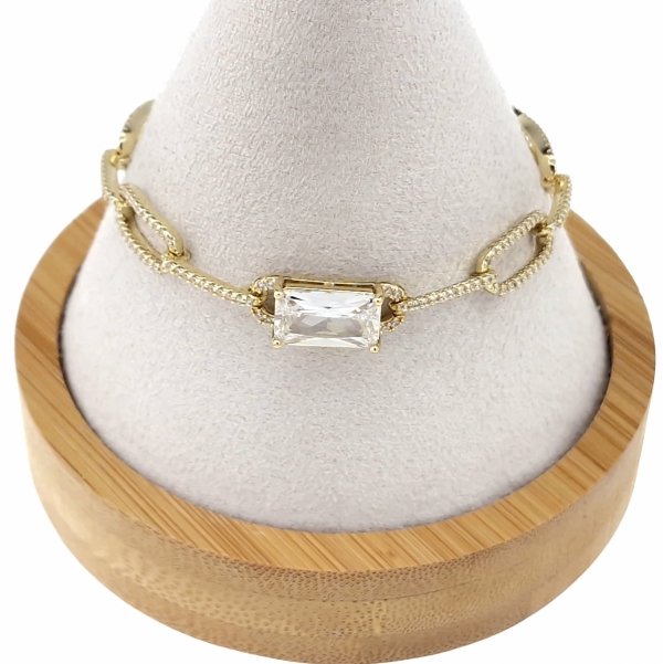 3062 Bransoletka elegancka złota 17+5cm pozłacana 14k Xuping cyrkonie