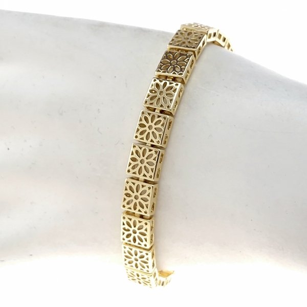 4393 Bransoletka elegancka złota 17+2cm pozłacana 14k 