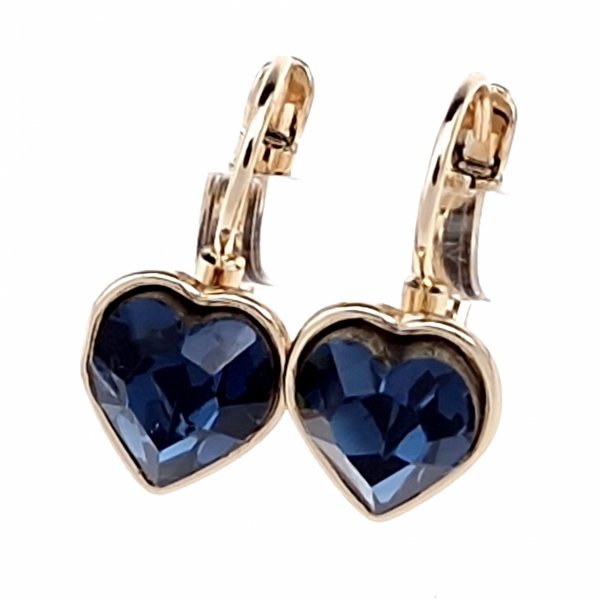 4116 Kolczyki złote Austrian Crystal cyrkonia pozłacane 18k Xuping wiszące serce