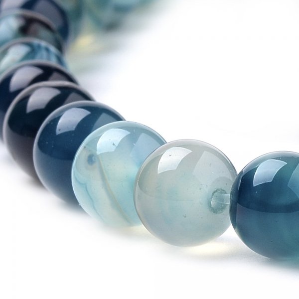 3398 Agat pasiasty kamień naturalny kula 8mm pasmo 38cm