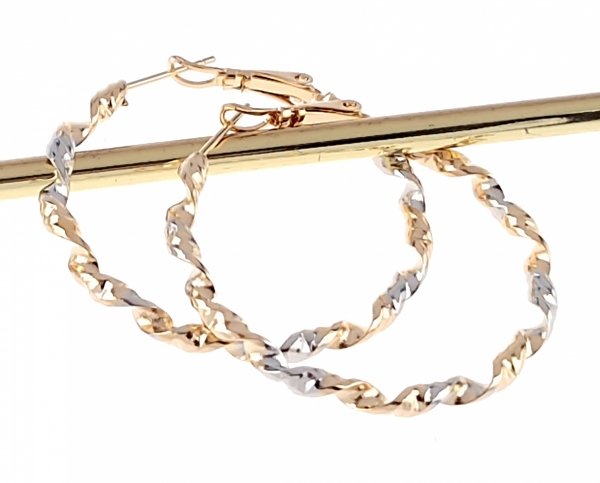 650 Złote srebrne kolczyki pozłacane 18k Xuping wiszące koła 3,9cm
