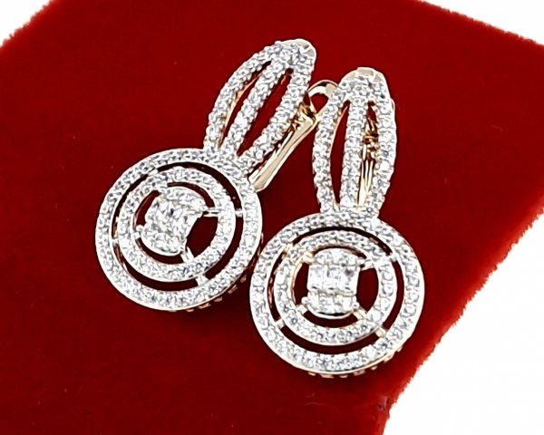 3737 Kolczyki złote cyrkonia pozłacane 18k Xuping wiszące 
