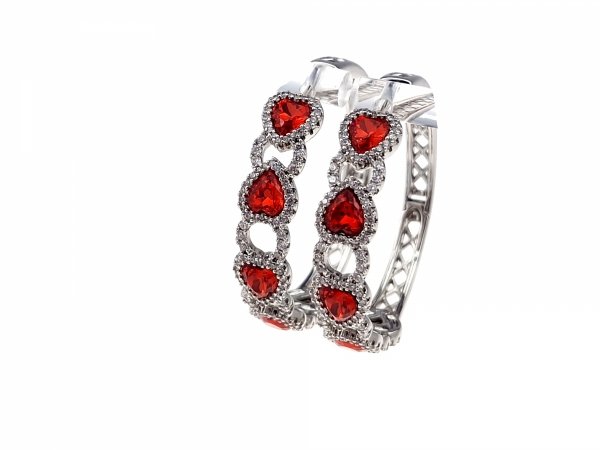 2824 Kolczyki srebrne pozłacane białym złotem wiszące koła 3,5cm Austrian Crystal