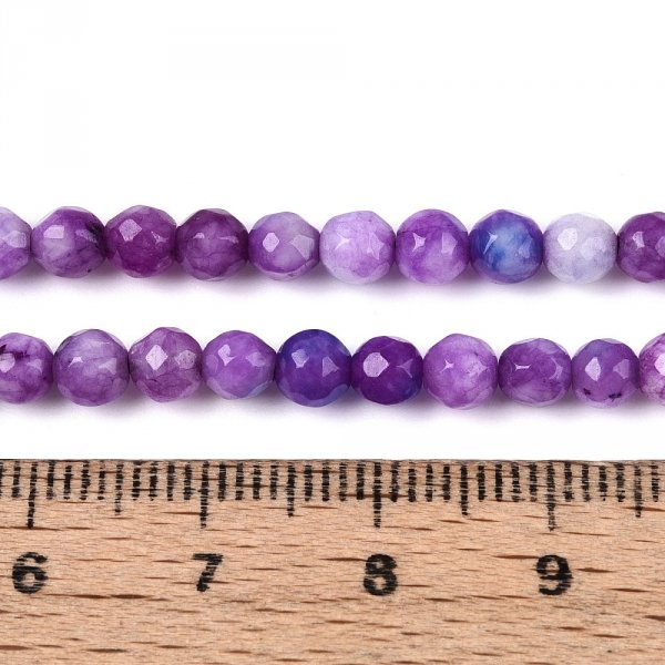 224g Jadeit kamień naturalny fasetowany 4-4,5mm pasmo 37cm
