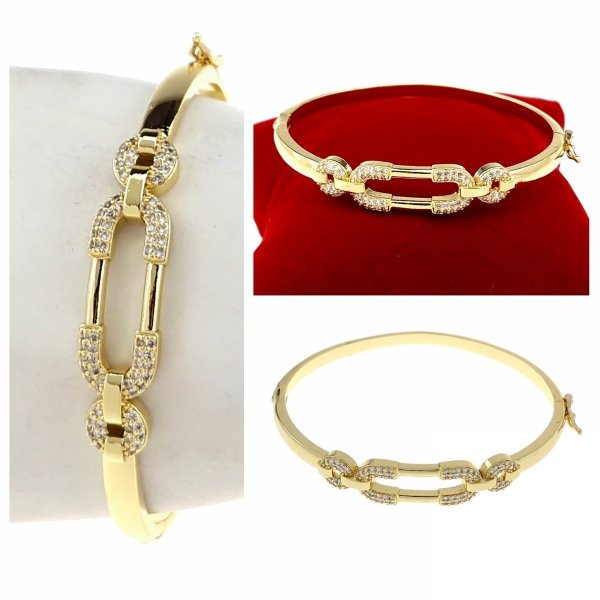 3940 Bransoletka złota elegancka 6cm pozłacana 14k bangla Xuping