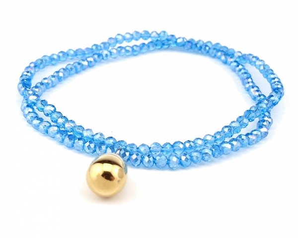 4402d Naszyjnik błyszczący szklane kryształki na gumce jubilerskiej łańcuszek 