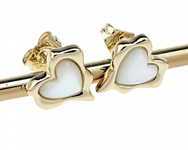 2963 Kolczyki złote pozłacane wtyczki 14K Xuping serce