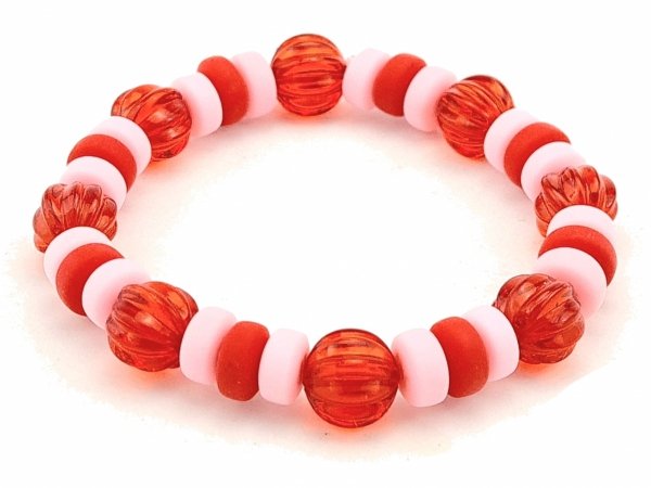 4564 Bransoletka dziecięca z akrylowych i polimerowych koralików